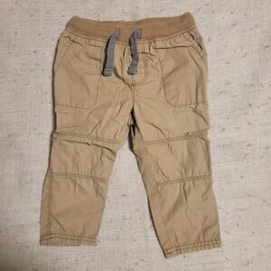 Carter's Drawstring Pants Size 12 Months Khaki w/ Gray Drawstring